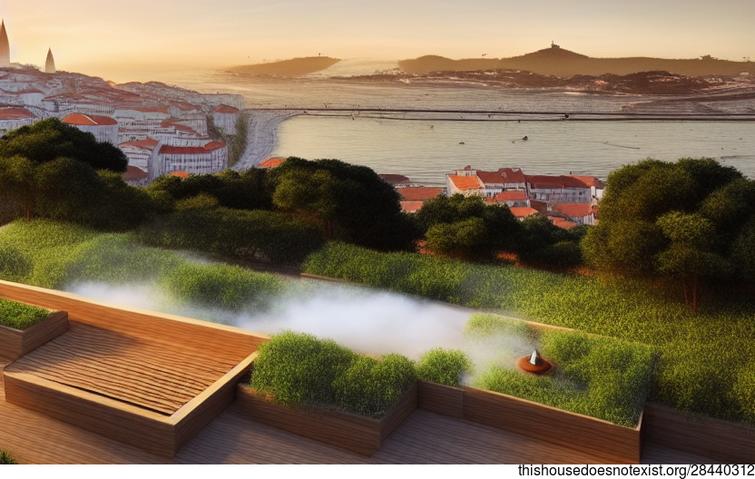 an eco-friendly, organic oasis with a steaming hot spring and a ...