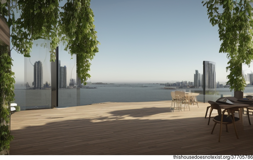 Eco-friendly house with hanging plants and view of the beach in Toronto ...