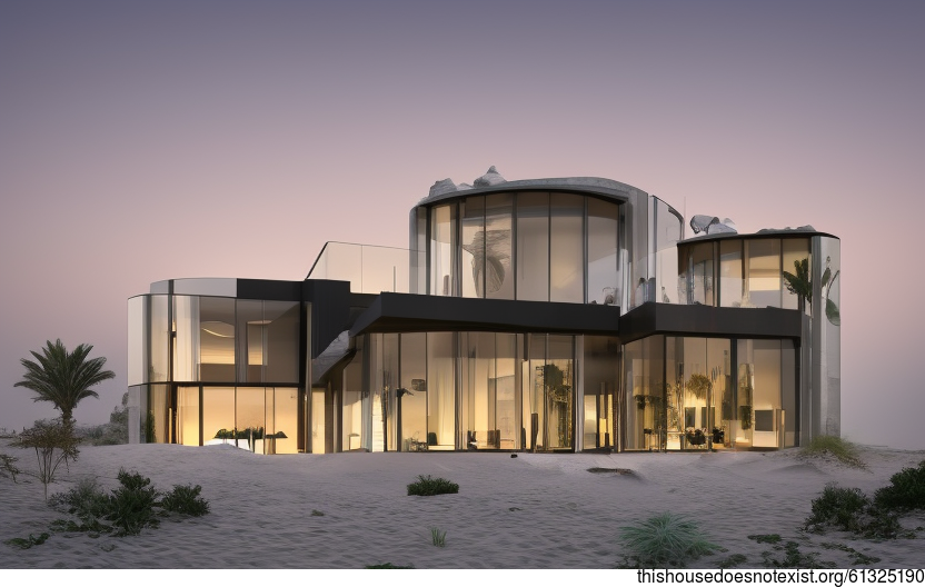 A Modern Architecture Home in Dubai with an Exterior of Stone and Glass ...
